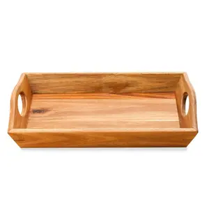 Einfache Holz tablett quadratische Form Echtes Holz Serviert ablett für Zuhause und Partys Kaffeetasse Holz Serviert ablett
