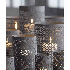 Juego hecho a mano de 3 candelabros de luz de té de Metal de hierro revestido blanco, decoración votiva de jardín para el hogar y la Oficina, vela de cristal elegante - Product Image 3