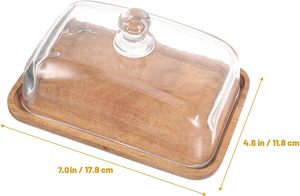 Acacia Desierto redondo Soporte para pastel de boda Estilo Ins Suministros de madera Cúpula Cubierta de vidrio Hogar Cocina Donuts Postres Decoración - Product Image 2