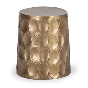 2025 nouveau Design tabouret latéral en métal Design Unique coulé rond Accent tabouret os incrustation Console pour salon et chambre - Product Image 1