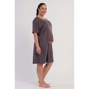 KADIN P.SUPREM XXL CIFT PATLI KISA KOL HAMILE TUNIK - ฟูเม่ - ฟูเม่ - Product Image 4
