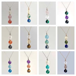 Collar de piedras preciosas con cuentas de bolas de cristales curativos de plata 925-Ideal para Escorpio del zodiaco - Product Image 2