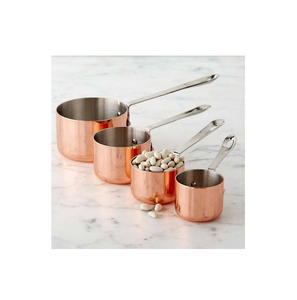 8PCs Accesorios Cuchara de cobre Herramientas para hornear Mango Taza medidora de cobre y juego de cucharas al mejor precio - Product Image 4