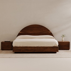 Cadre de lit en bois minimaliste moderne Mobilier en bois de suar durable en teck et acajou pour chambre à coucher Couleur naturelle pour hôtels et villas-170107 - Product Image 4