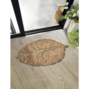 New Arrival Sedge Carpets with Leaf Shape Bohemian Woven Round Rug Rustic Seagrass Flat Woven Rug <b>Doormats</b> - Product Image 5