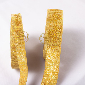 สายรัดทองขนาด25มม. ลายทางถักโลหะลูกไม้แกลลอน - Product Image 3