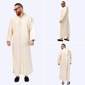 Venta caliente ropa islámica manga larga hombres Thobe árabe Jubbah con capucha musulmán Arabia Saudita Dubai Thobe hombres diseño de forro personalizado - Product Image 2