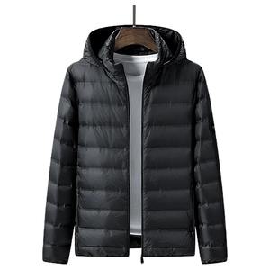 แจ็กเก็ตขนเป็ดมีฮู้ดสำหรับผู้ชาย, แจ็คเก็ตขนเป็ดกันลมหมวกถอดออกได้น้ำหนักเบาเสื้อโค้ทผู้ชาย - Product Image 1
