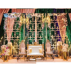 ผนังด้านหลังเป็นเทียนโลหะแวววาวสำหรับตกแต่งงานแต่งงานประกายแผงเทียนบนเวทีรูปทรงสี่เหลี่ยมสำหรับงานแต่งงาน - Product Image 1