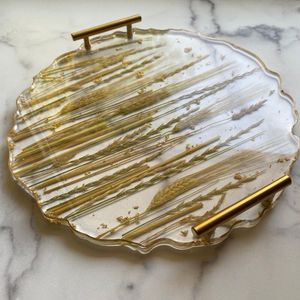 แผ่นเสียงเรซินทรงศิลปะทำด้วยมือมันวาวเหมาะสำหรับการรับประทานอาหารในห้องครัวที่ทันสมัยหรืองานเลี้ยงสังสรรค์ในครอบครัว - Product Image 5