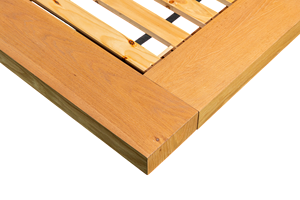 Tessa King Midcentury Diseño moderno Cama de madera maciza Color roble natural - Product Image 3