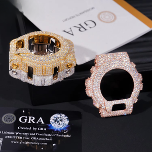 Fabricant Pave Moissanite boîtier de montre certifié IGI logo personnalisé métal Smartwatch couvercle de remplacement or argent rose vente en gros - Product Image 5