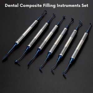Kit d'hygiène dentaire en acier inoxydable 6 pièces, utilisation professionnelle, instruments dentaires manuels, spatule de remplissage en résine composite, haute qualité - Product Image 6