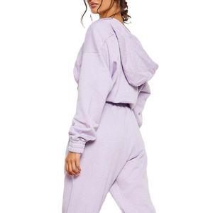 Nueva moda logotipo personalizado alta calidad impresión tela ropa mujer Crop Top sudaderas con capucha para mujer 2026 - Product Image 5