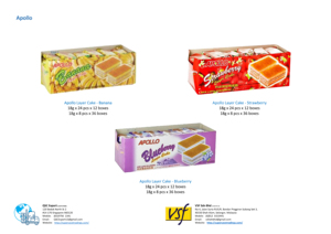 Gâteau Apollo Layer-Pandan 18g x 24 pcs x 12 boîtes/18g x 8 pcs x 36 boîtes - Product Image 3