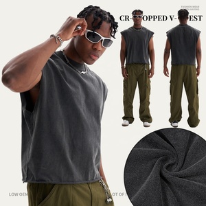 240gsm Sleeveless Custom Print Graphic <b>Heavyweight</b> Luxury Blank Heavy Cotton Boxy Cropped Tank Top <b>Mens</b> Custom <b>T</b>-<b>shirt</b> for <b>men</b> - Product Image 1