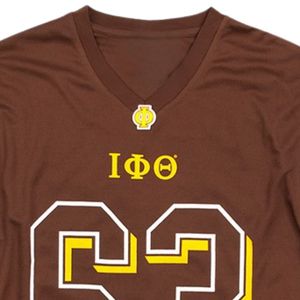 เสื้อยืดฟุตบอล iota phi theta เสื้อยืดสีน้ำตาลทอง63แขนเสื้อลายทางเสื้อพี่น้องนักกีฬาชีวิตกรีก - Product Image 3