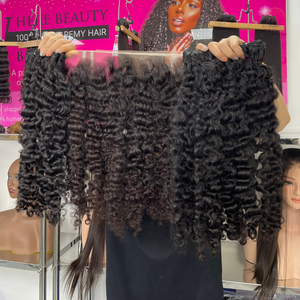 ผมคนดิบที่ยังไม่ผ่านกระบวนการ22นิ้วมัดผมชาวพม่าแบบพรีเมียมผมลอนจากซัพพลายเออร์เวียดนาม - Product Image 6