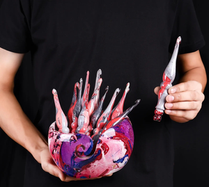 Handmade Marbled Crochet Hook Set with Yarn <b>Bowl</b> & <b>Knitting</b> Needles For <b>knitting</b> and crocheting - Product Image 1