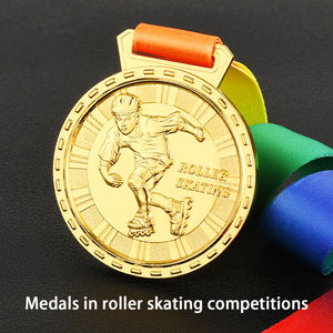 Großhandels preis Niedrigstes MOQ Entwerfen Sie Ihre eigenen Skating-Medaillen 3D Gold Award Rollschuh-Medaille Benutzer definierte Metall-Sport medaillons - Product Image 6