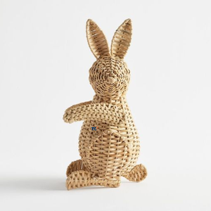 Bamboo Rattan Design Homedecor Resin Animal <strong>Statue</strong> <strong>Polyresin</strong> Rabbit Figurine Bunny Mold Home <strong>Decoration</strong> Folk Art Rat Figurine