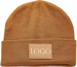 New Wholesale Custom <b>Designer</b> Logo Knitted Winter Cuff Beanie Various Styles Casual Party Beach Travel 3D Embroidery Common - Product Image 5