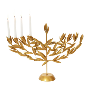 Nouvelle menorah tendance en métal doré pour la décoration de Noël, centre de table de mariage, porte-bougie, décoration de table à domicile - Product Image 6
