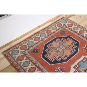 Tapis de 4,1 x 6,1 pieds, tapis turc vintage, tapis rouge en laine - Product Image 5