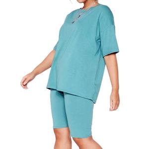 2025 nuevo conjunto de pantalones cortos para mujer, conjunto informal de verano de 2 piezas, camisa y pantalones cortos de algodón de gran tamaño para mujer, conjunto corto de dos piezas - Product Image 2