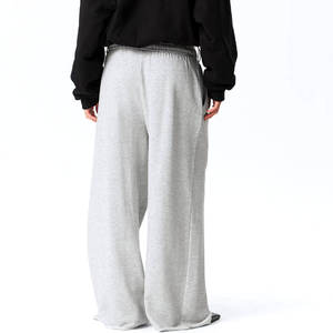 Pantalons de survêtement surdimensionnés pour femmes, style streetwear, jambes larges, coton lourd, pantalons décontractés amples, pantalons tendance et amples pour tous les jours - Product Image 4