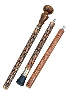 Bastón de Senderismo de Madera Maciza, Bastón de Caminata con Mango en T de Latón Resistente, Diseño Vintage Elegante, Ligero, Portátil y Plegable en 3 Secciones - Product Image 2