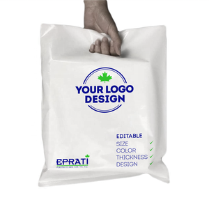 Bolsa de compras de plástico con asa troquelada y logotipo personalizado, embalaje de LDPE de alta calidad de Turquía - Product Image 4