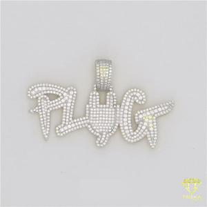 Personalizable diamante estilo Hip Hop Bling joyería oro plata enchufe colgante con letra helada diseño fino colgantes y dijes - Product Image 4