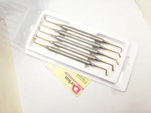 ชุดเครื่องมือเติมฟันแบบประกอบเองโลโก้5ชิ้นหัวชุบทองทำจากสแตนเลส - Product Image 5