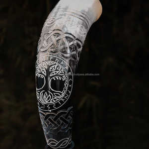 Corne à boire en acier poli artisanal personnalisé artisanat naturel pour les amateurs de bière et d'hydromel - Product Image 2