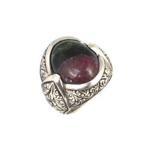 Men's 925 Sterling <b>Silver</b> Gemstone Ring with <b>Pen</b> Design & Rhodium Plating - Product Image 2