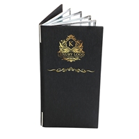 Couverture de menu en cuir PU A5/A4/A3 personnalisée de haute qualité, mode élégante, impression personnalisée du logo