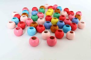 ลูกปัดในไม้รูปร่างที่กำหนดเองและลูกปัดไม้สีที่มีรูปร่างและขนาดมือหัตถกรรมสินค้าอินเดีย - Product Image 4