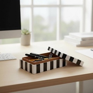 Boîtes à bijoux en incrustation d'os pour le rangement et l'exposition - Boîtes décoratives faites à la main avec des options de taille, de design, de motif et de finition personnalisées - Product Image 1