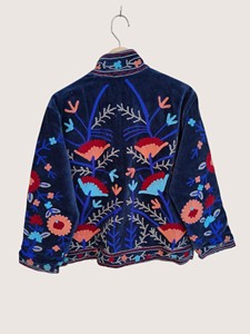 Manteau en coton brodé de style chinois, col mandarin, manches longues, motif floral, grande taille, vêtements décontractés pour femmes, vêtements d'automne - Product Image 2