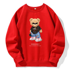 Nouveaux hommes mode contraste couleur pull sweat imprimé ours en peluche automne et hiver confortable hommes décontracté sport à capuche - Product Image 5