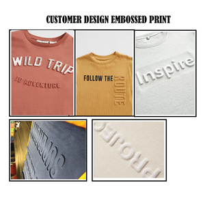 เสื้อยืดผู้ชายผ้าฝ้ายออร์แกนิคพิมพ์ลายนูน200gsm 180gsm แขนสั้นติดป้ายคอ - Product Image 5