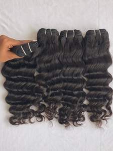 Exportación del producto más vendido a precios al por mayor 100% cutícula alineada virgen indio 14 "Extensión de cabello humano de onda profunda suelta - Product Image 5