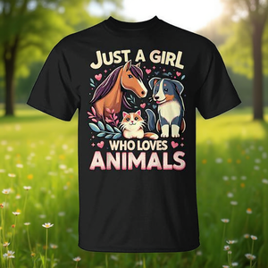 Maglietta promozionale Just a Girl for Who Loves Animals - Product Image 3