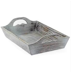 Grand Rectangle fait à la main pour plateau de service en bois Table basse ottomane moderne personnalisable plateau de service pour usage domestique en gros - Product Image 1