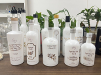 Bouteille d'huile d'olive personnalisée avec bec verseur, emballage d'usine, bouteilles d'huile d'olive en verre vert opaque avec logo
