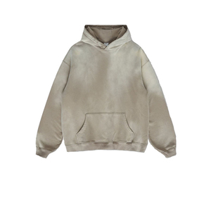 2024 hommes de haute qualité 100% coton lavé à l'acide hiver polaire à capuche multicolore imprimé solide motif à capuche col en gros - Product Image 3