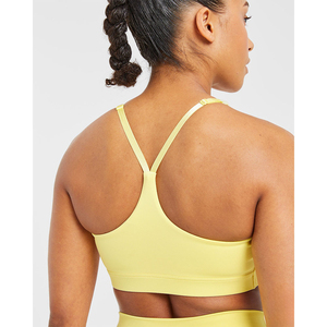 Sujetador Deportivo Personalizado con Logotipo, Color Pastel Limón, Tirantes Ajustables en la Espalda, Escote en V, Alto Impacto, para Mujer - Product Image 6