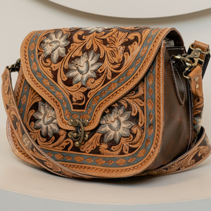 Gran oferta, bolso cruzado de cuero hecho a mano occidental, bolso compacto de cuero genuino para mujer, bolsos únicos con asa superior de alta calidad - Product Image 3