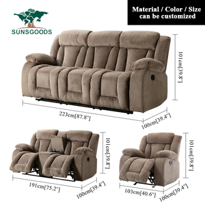 현대 맞춤형 3 + 2 + 1 단면 코너 안락 의자 거실 소파 세트 패브릭 실내 장식 금속 프레임과 공장 직접 reclinable - Product Image 6